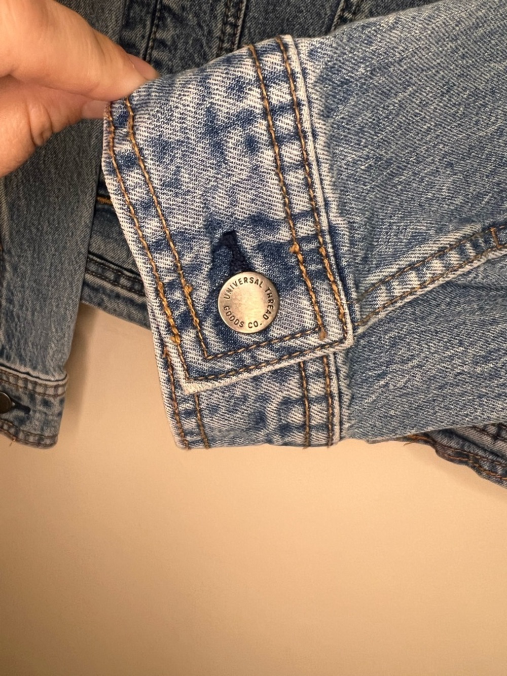 Universal Thread Sherpa Lined Denim Jacket L Cozy Trucker Jean Jacket - Picture 4 of 8